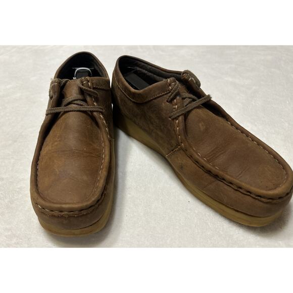 Clarks Wallabees Women’s Size 8.5 Brown Chukka Boots Ankle Originals Lace Up - Picture 1 of 7